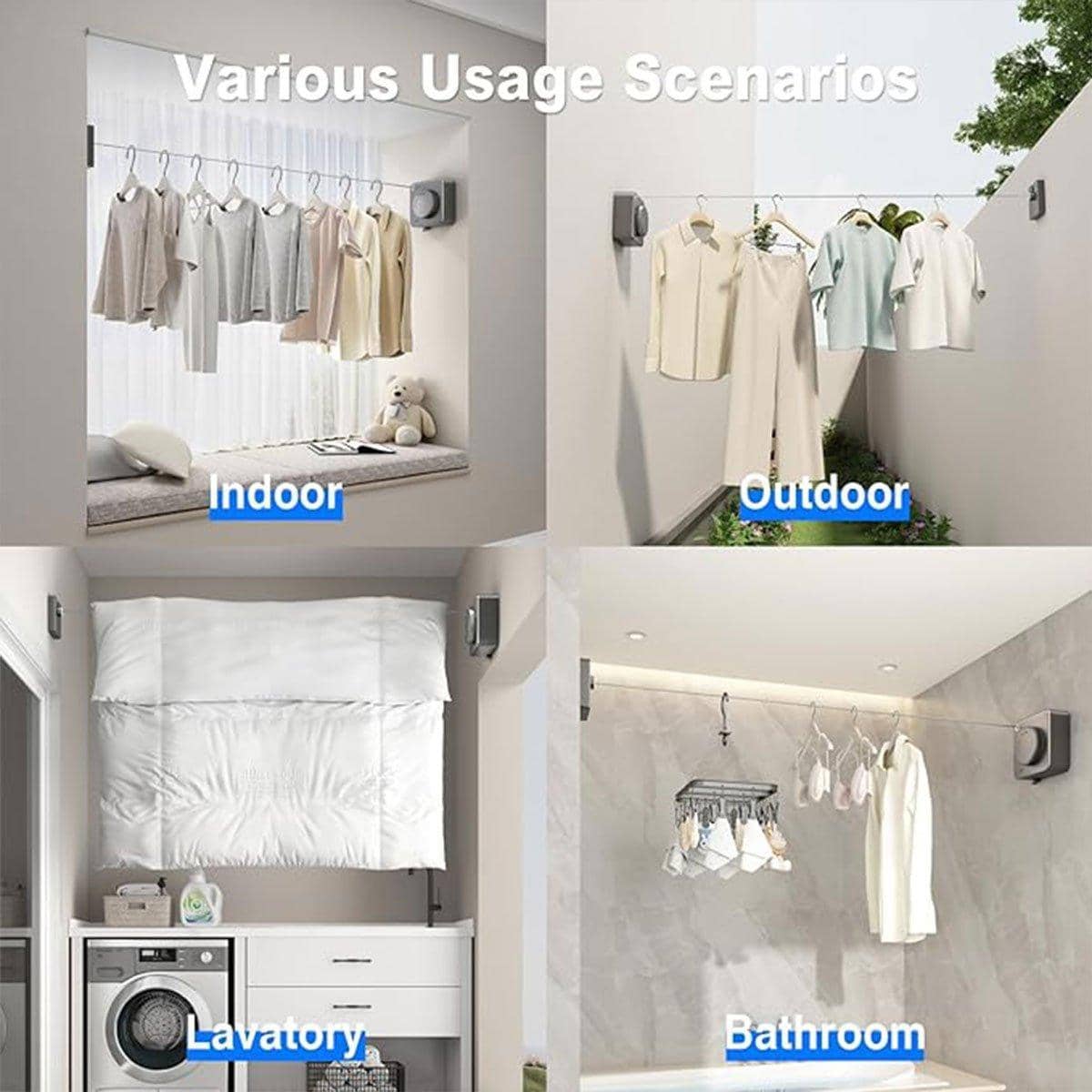 Retractable Clothesline - Wall Mounted, 4.2m - view 4