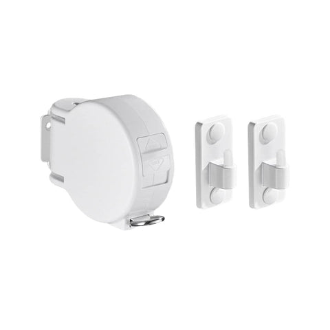 Retractable Clothesline with No Drill Installation and Space Saving Design - White