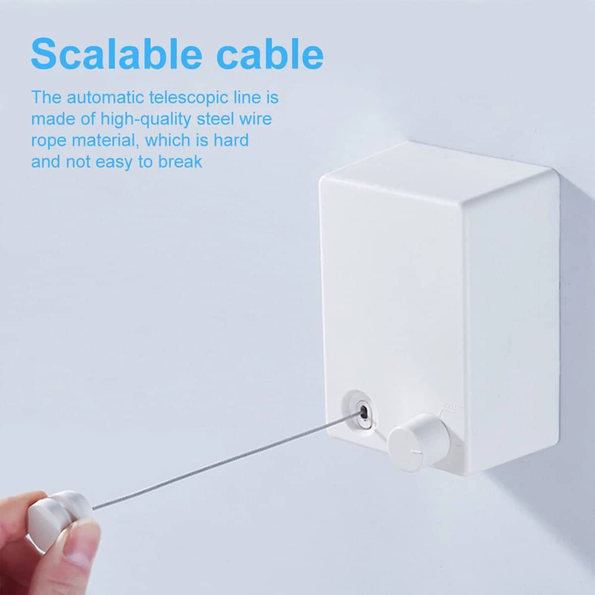 Retractable Clothesline with Steel Wire, 4.2 m - Black - view 5