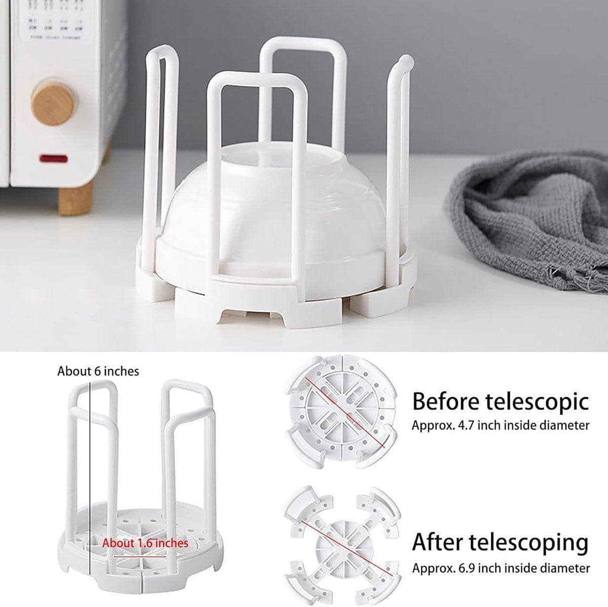 Retractable Dish Drying Rack and Cup Holder, Pack of 2 - Grey - view 5