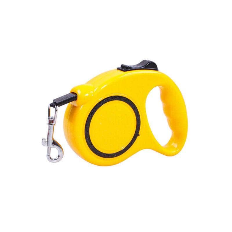 Retractable Dog Lead, 5 m, Reflective Tape, up to 15 kg - Yellow