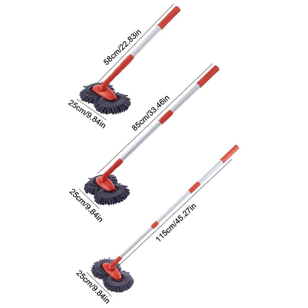 Retractable Double Head Car Cleaning Tool Chenille Wash Mop Rotating Soft Brush - view 3