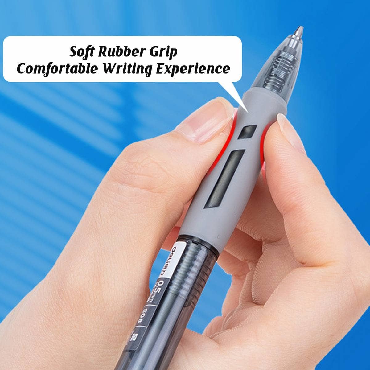 Retractable Gel Pens 0.5mm - 12 Pack, Black, Blue and Red - view 4