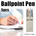 Retractable Press Gel Pens, Pack of 5 for Office and School Writing