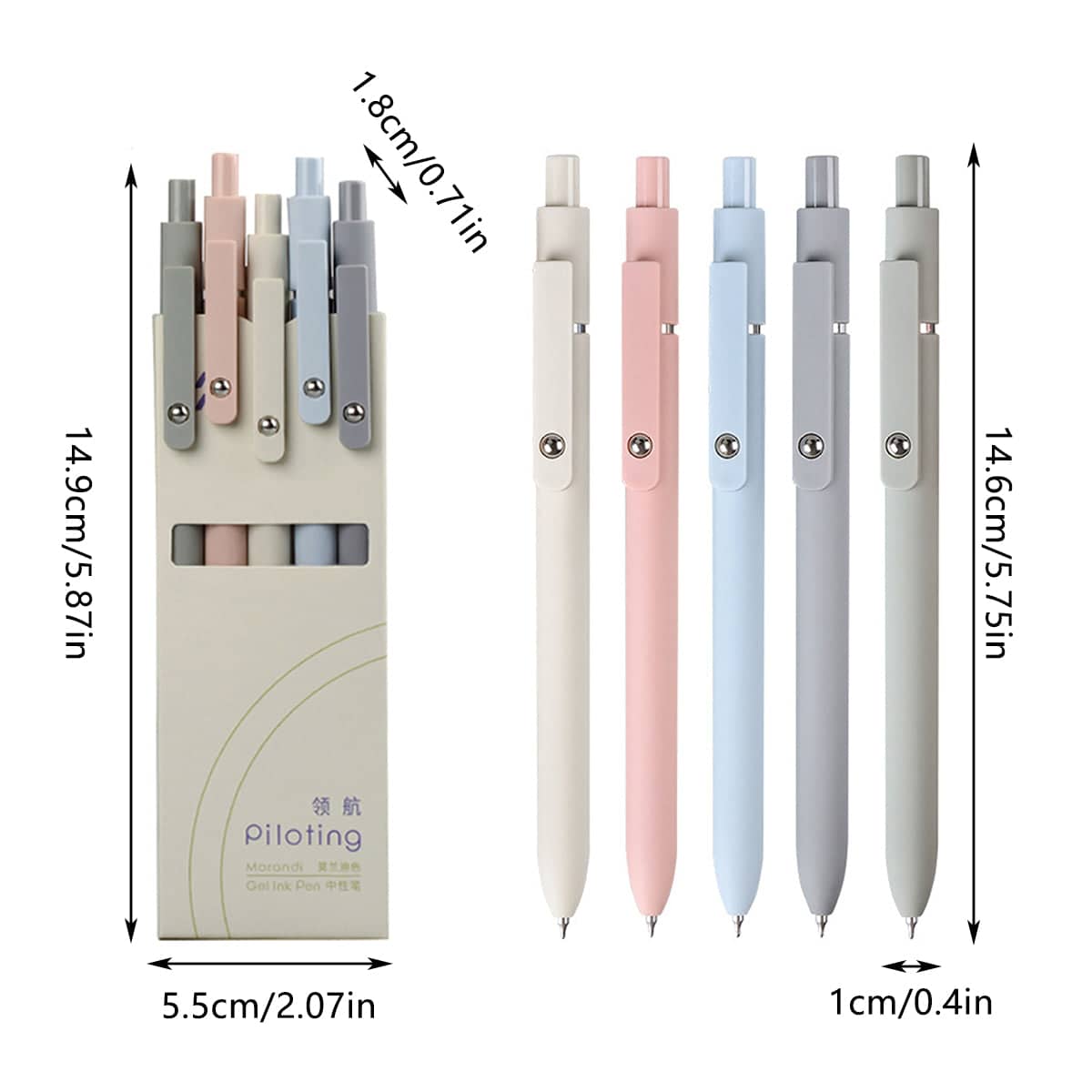 Retractable Press Gel Pens, Pack of 5 for Office and School Writing - view 3