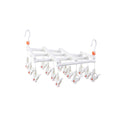 Retractable Sock Drying Rack with 14 Clips - White