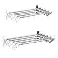 Retractable Stainless Steel Clothes Drying Rack Wall Mounted Towel Holder - 80 cm, Silver - view 3