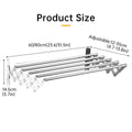Retractable Stainless Steel Clothes Drying Rack Wall Mounted Towel Holder - 80 cm, Silver - view 4