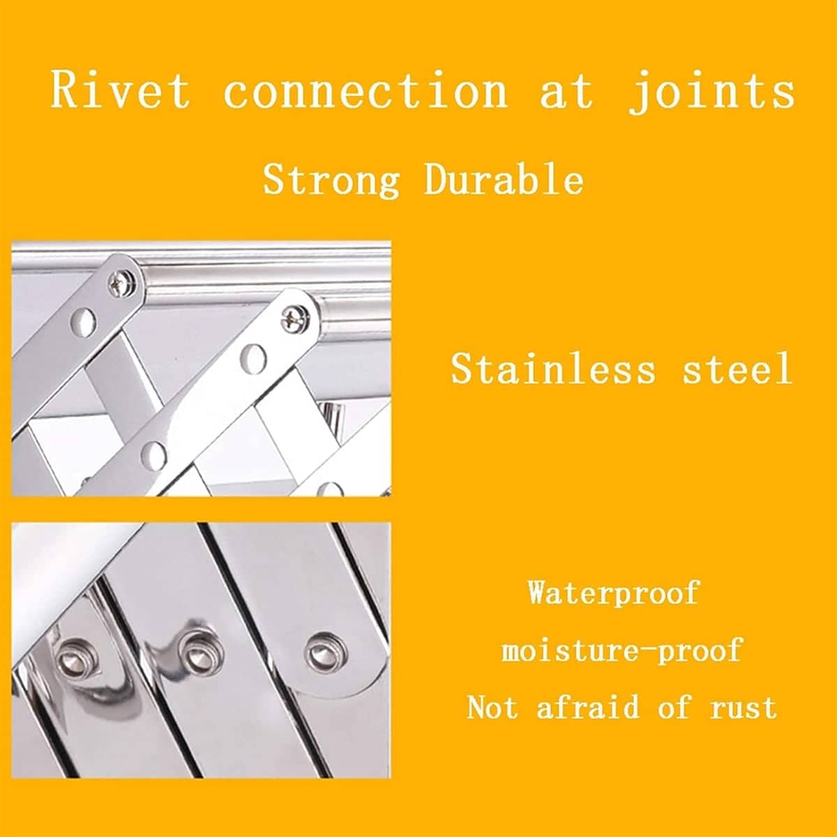 Retractable Stainless Steel Clothes Drying Rack Wall Mounted Towel Holder - 80 cm, Silver - view 5