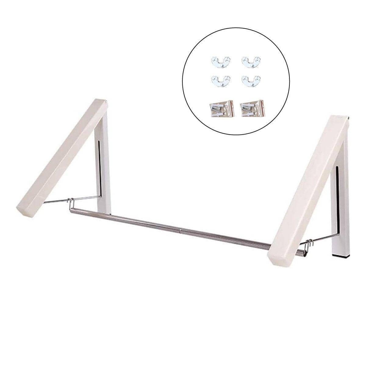 Retractable Wall Drying Rack, White - Style D