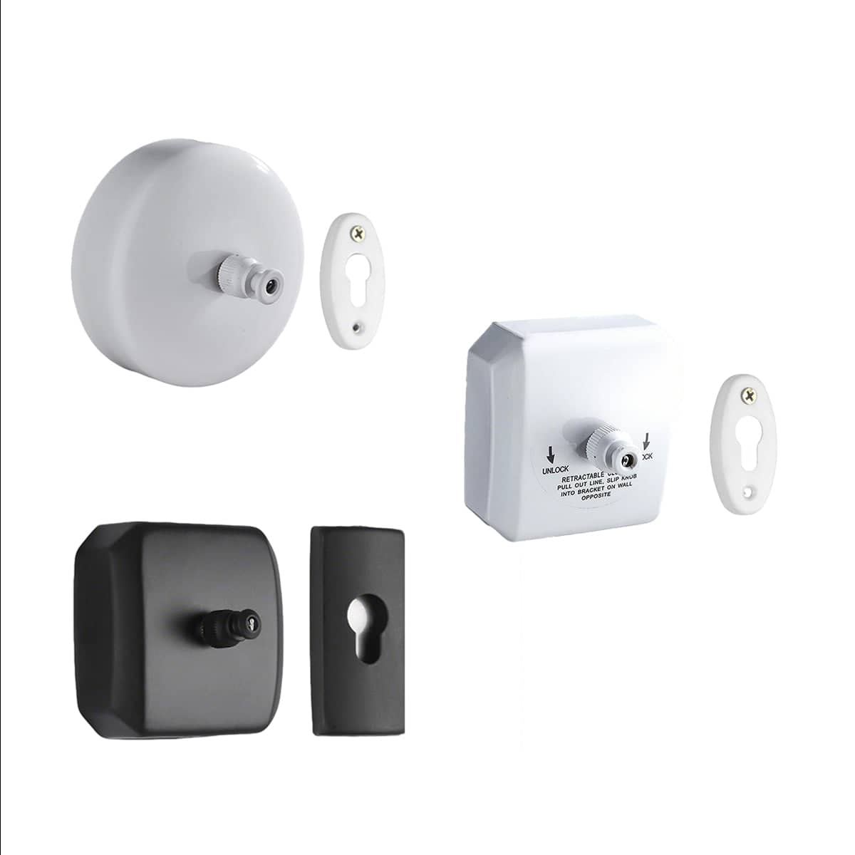 Retractable Wall-Mounted Clothesline, 2.8 m - White Circle - view 3
