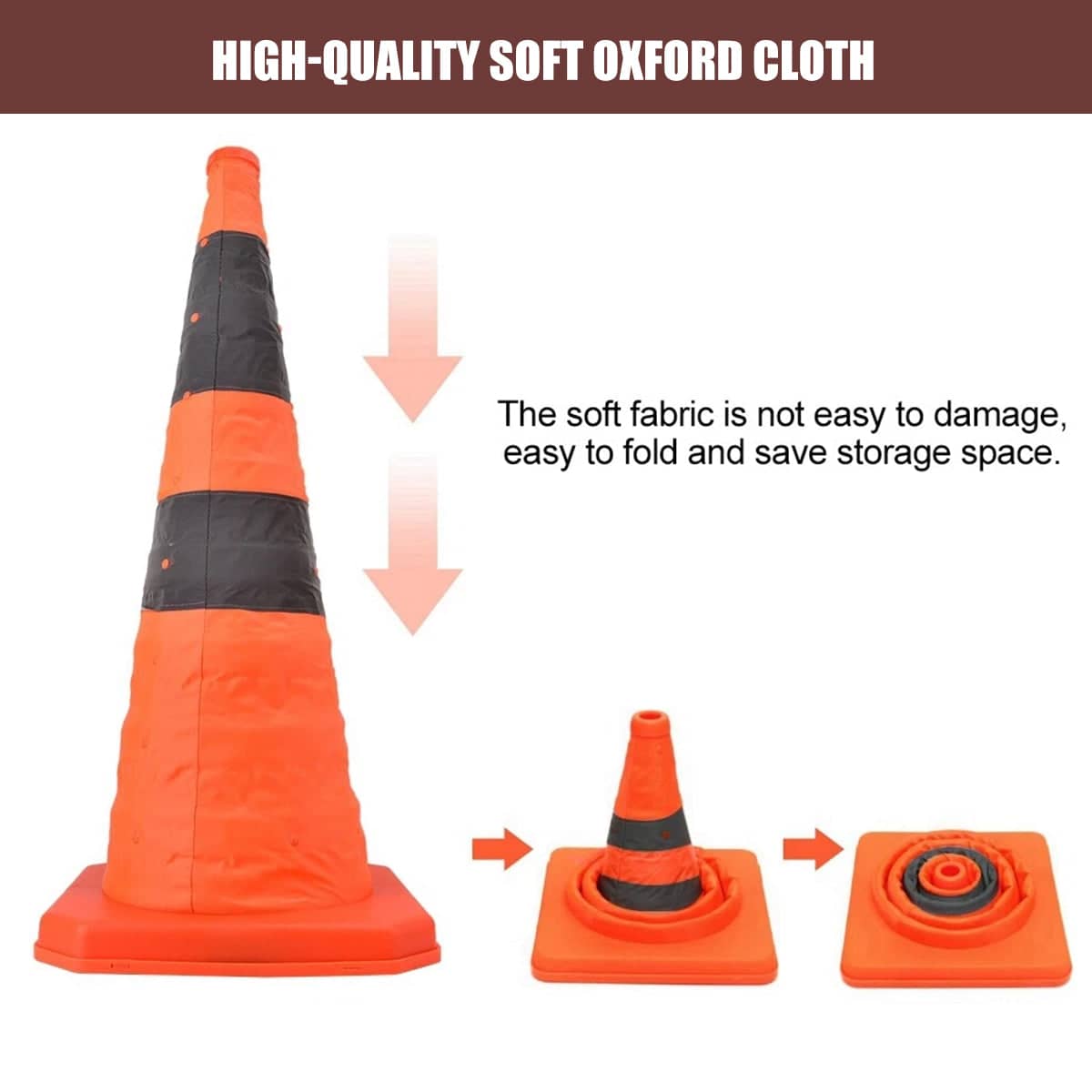 Retractable Warning Cone 70 cm Reflective Hazard Cone for Barriers and Caution Zones - view 4