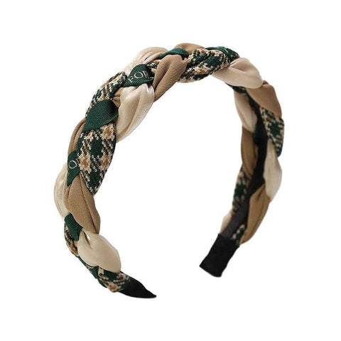 Retro Braided Twist Headband for Women - Green