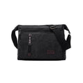 Retro Canvas Messenger Shoulder Bag for Men - Black