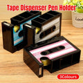 Retro Cassette Tape Pen Holder with Tape Dispenser - Light Blue and Black - view 2