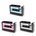 Retro Cassette Tape Pen Holder with Tape Dispenser - Pink and Black - view 3