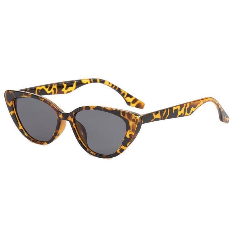 Retro Cat Eye Sunglasses - Tortoiseshell Frame, Grey Lenses, Style 07