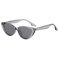 Retro Cat Eye Sunglasses - Transparent Grey Frame, Grey Lenses, Style 05