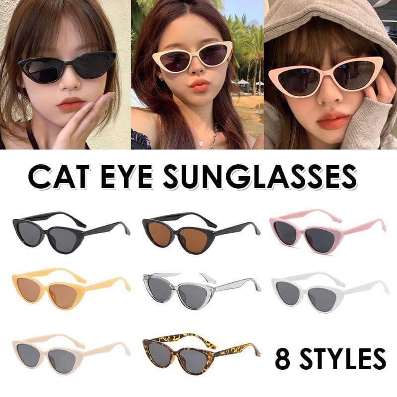 Retro Cat Eye Sunglasses - Transparent Grey Frame, Grey Lenses, Style 05 - view 2
