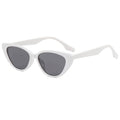 Retro Cat Eye Sunglasses - White Frame, Grey Lenses, Style 08