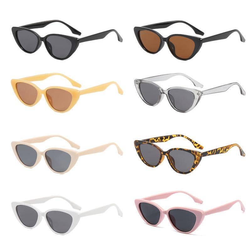 Retro Cat Eye Sunglasses - White Frame, Grey Lenses, Style 08 - view 3