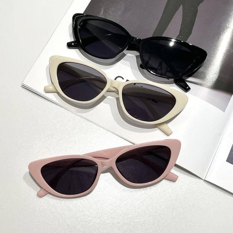 Retro Cat Eye Sunglasses - White Frame, Grey Lenses, Style 08 - view 5