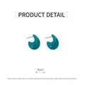 Retro Crescent Teal Oil Drop Stud Earrings, Elegant Fashion Jewellery - view 3