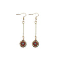 Retro Ethnic Style Hook Earrings for Women - Long Bar Drop with Round Mosaic Bead
