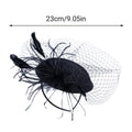 Retro Feather Fascinator with Bridal Veil - White - view 4