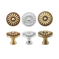Retro Flower Pattern Cabinet Knob, Single Hole - Antique Brass - view 3
