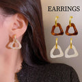 Retro Geometric Triangle Earrings for Women - Beige - view 2