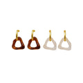 Retro Geometric Triangle Earrings for Women - Beige - view 3