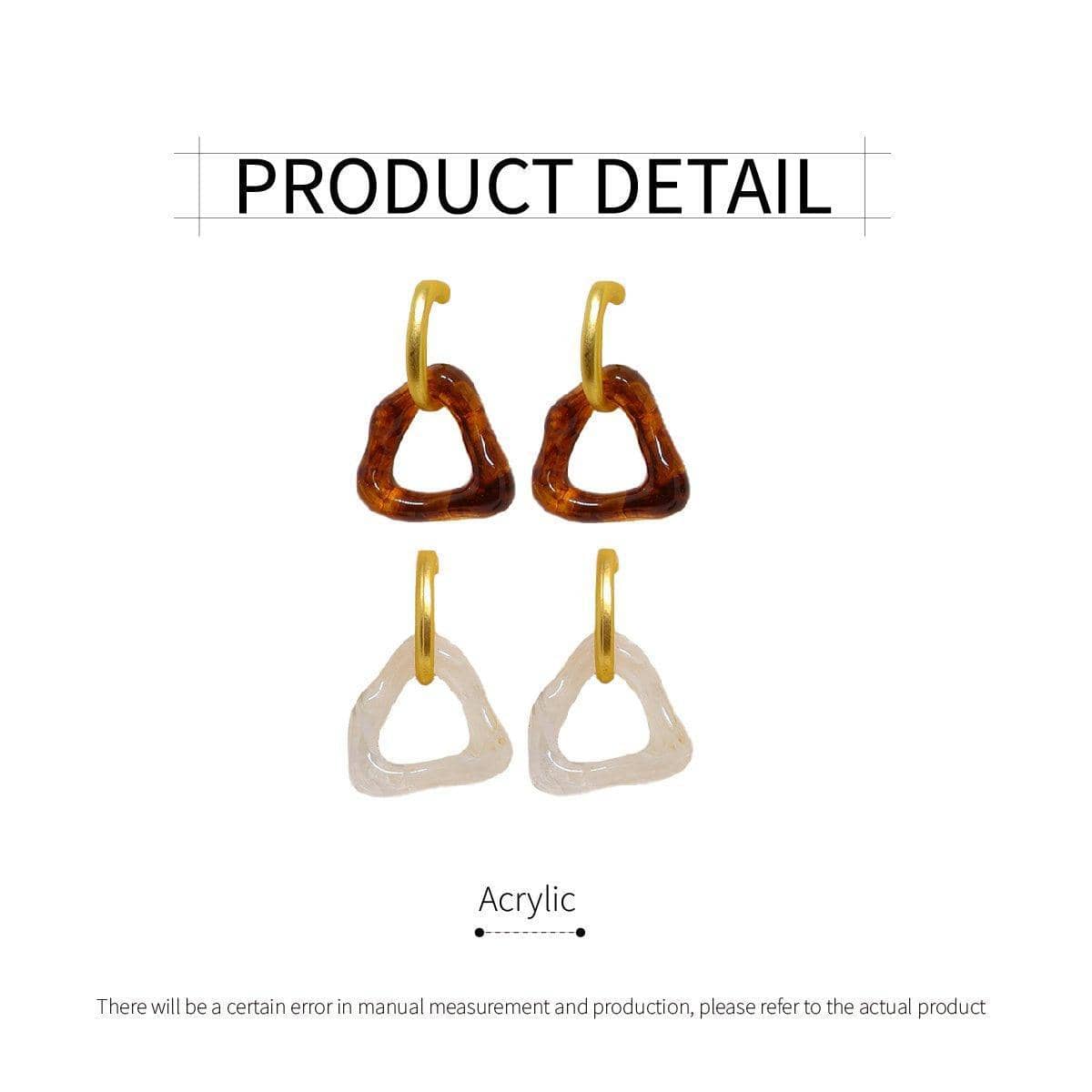 Retro Geometric Triangle Earrings for Women - Beige - view 4