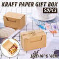 Retro Kraft Paper Wedding Candy Boxes, Rectangular Gift Packaging - Pack of 50
