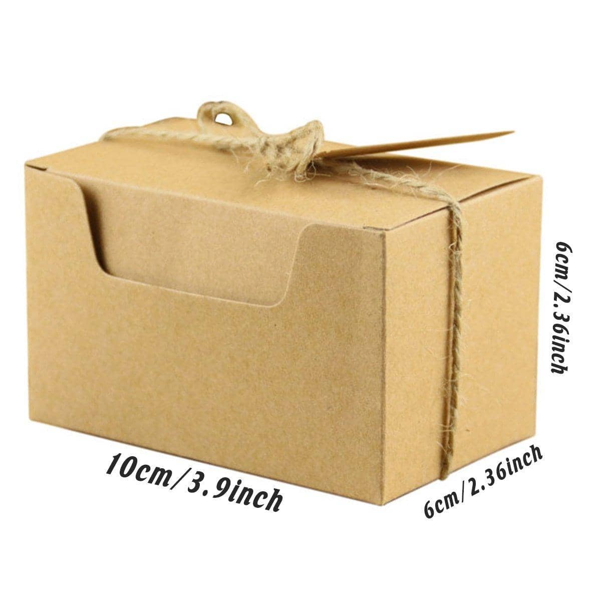 Retro Kraft Paper Wedding Candy Boxes, Rectangular Gift Packaging - Pack of 50 - view 3
