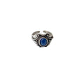 Retro Open Ring - Blue Oval Stone, Vintage Setting