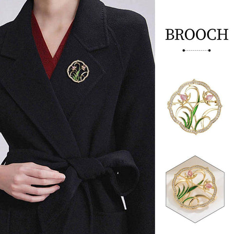 Retro Orchid Brooch Pin for Cheongsam and Hanfu, Classic Chinese Style