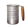 Retro Stainless Steel Cup with Wood Handle, 350 ml Vintage Drum Camping Mug - view 2