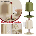 Retro Tissue Box Holder with Dustproof Lid and Storage Tray - Cream White - view 2