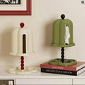 Retro Tissue Box Holder with Dustproof Lid and Storage Tray - Cream White - view 5