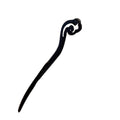 Retro Wooden Carved Hair Stick - Dark Wood, Swirl Cloud Top