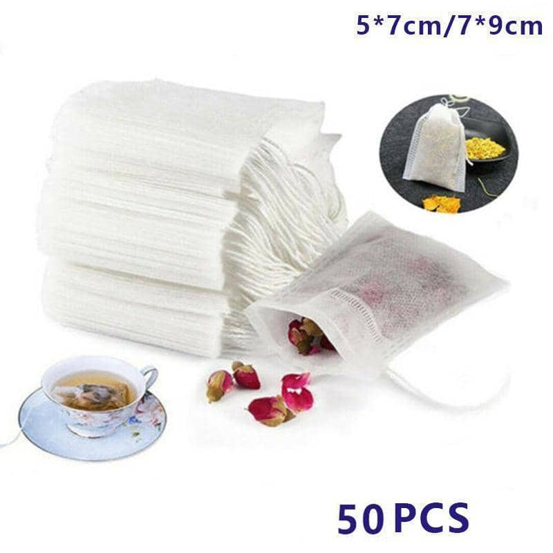 Reusable 100% Cotton Muslin Drawstring Filter Bags - Pack of 50, 5 x 7 cm - view 2
