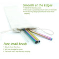 Reusable 304 Stainless Steel Straws with Cleaning Brushes - Purple, 6 Straight Straws - view 3