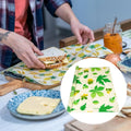 Reusable Beeswax Food Wrap Roll, 100 x 33 cm - Green Maple Leaf Print - view 5