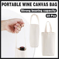 Reusable Canvas Wine Bag with Handles for Gifts, Pack of 10 - 30 x 14 x 8 cm - view 2