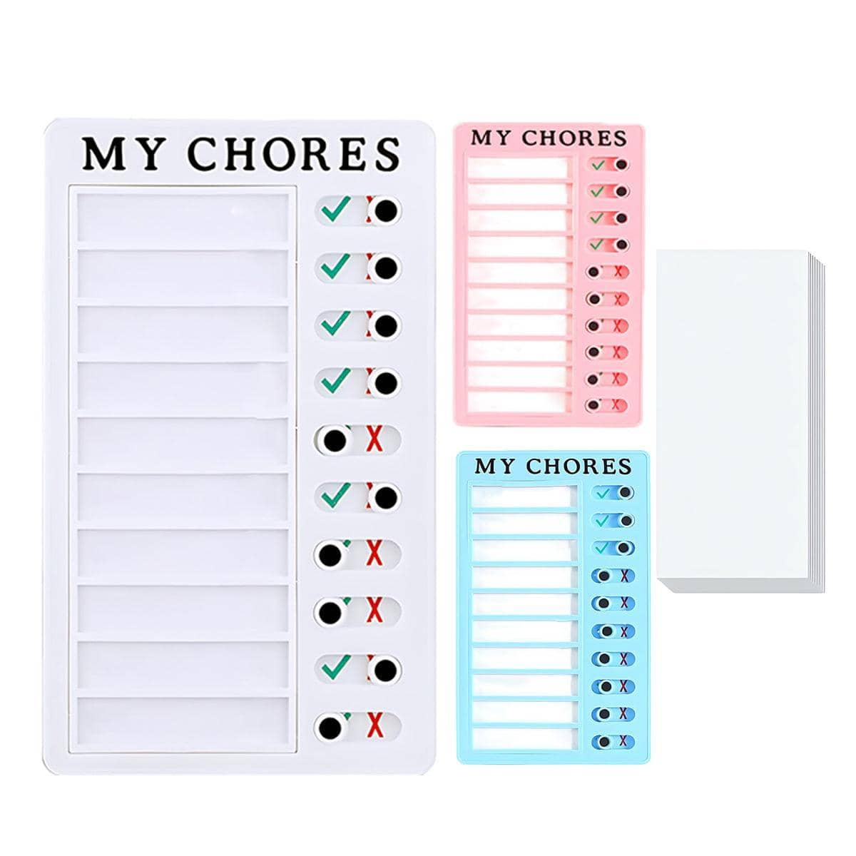 Reusable Chore Chart with Sliding Checklist, 20 x 12 cm - Pink - view 3