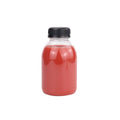 Reusable Clear Plastic Juice Bottles 250ml, Pack of 20 - Black Anti-Theft Cover