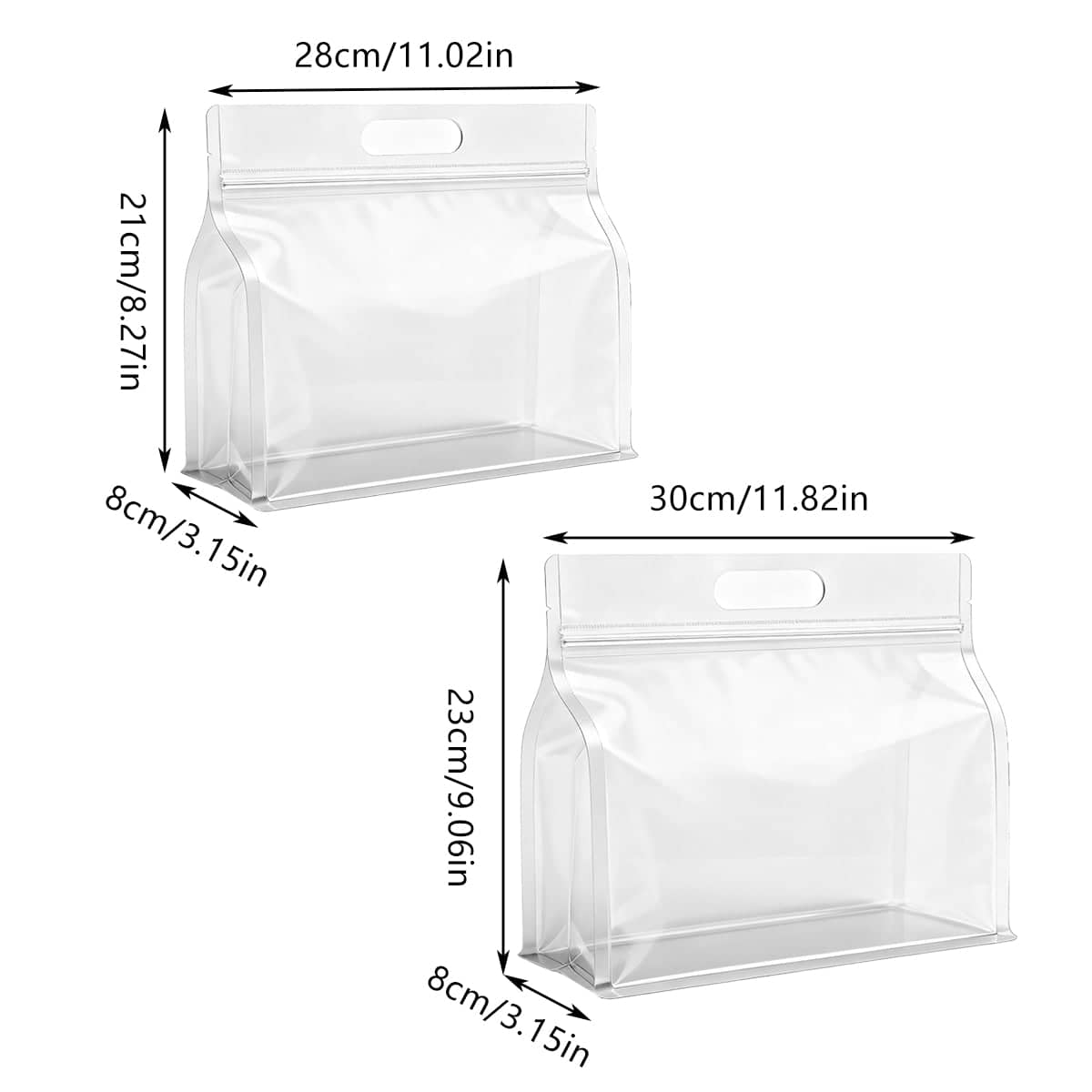 Reusable Clear Zipper Food Storage Bags, Pack of 50 - 28 x 21 cm - view 4
