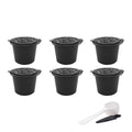 Reusable Coffee Capsule Pods for Nespresso Machines, Pack of 6 - Black
