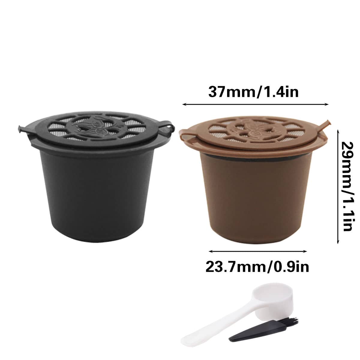 Reusable Coffee Capsule Pods for Nespresso Machines, Pack of 6 - Black - view 4